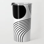Modern Minimalist Line Art in Black and White Travel Mug Gallery Image 3
