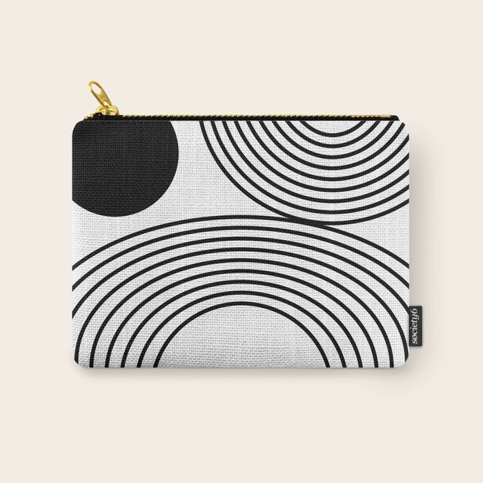 Modern Minimalist Line Art in Black and White Carry All Pouch Gallery Image 1