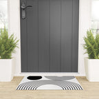 Modern Minimalist Line Art in Black and White Welcome Mat Gallery Image 3