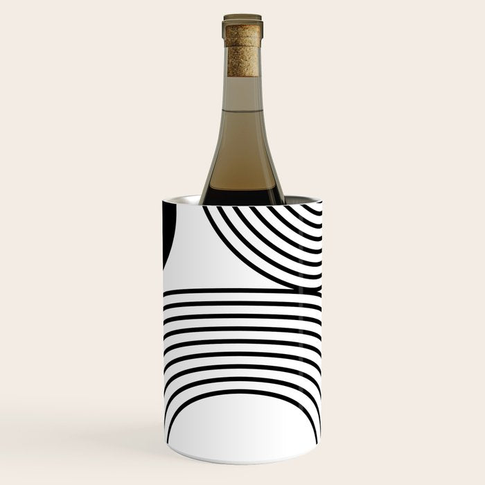 Modern Minimalist Line Art in Black and White Wine Chiller Gallery Image 1