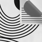 Modern Minimalist Line Art in Black and White Wall Tapestry Gallery Image 3