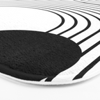 Modern Minimalist Line Art in Black and White Bath Mat Gallery Image 3