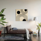 Modern Minimalist Line Art in Black and White Wood Wall Art Gallery Image 2
