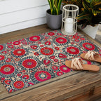 Shakhrisyabz Bokhara Uzbekistan Silk Embroidery Print Outdoor Rug Gallery Image 2