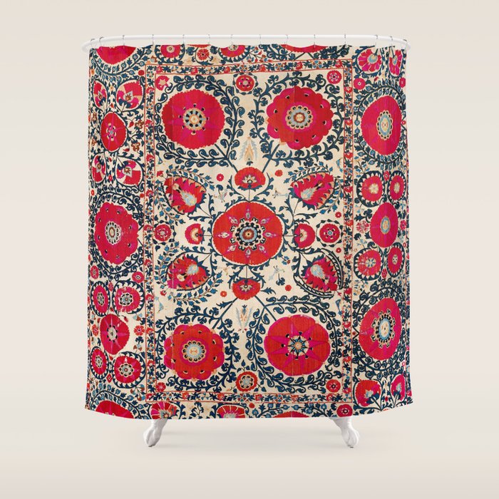 Shakhrisyabz Bokhara Uzbekistan Silk Embroidery Print Shower Curtain Gallery Image 1