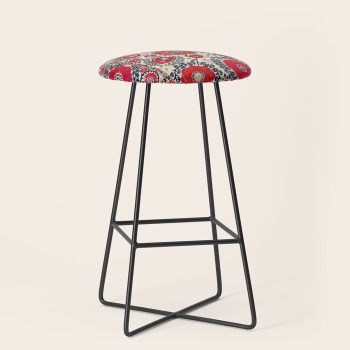 Shakhrisyabz Bokhara Uzbekistan Silk Embroidery Print Stool Gallery Image 1
