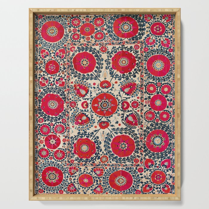 Shakhrisyabz Bokhara Uzbekistan Silk Embroidery Print Serving Tray Gallery Image 1