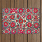 Shakhrisyabz Bokhara Uzbekistan Silk Embroidery Print Outdoor Rug Gallery Image 1