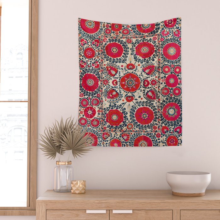 Shakhrisyabz Bokhara Uzbekistan Silk Embroidery Print Wall Tapestry Gallery Image 2