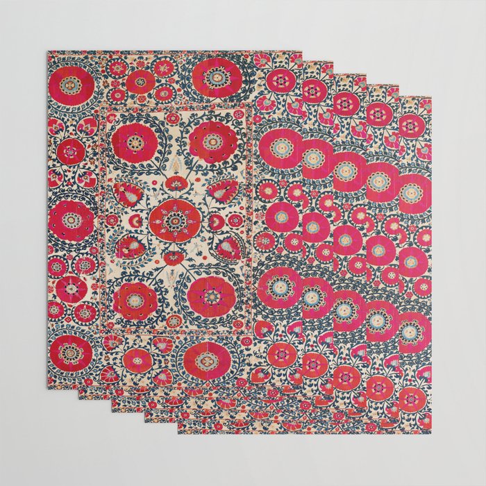 Shakhrisyabz Bokhara Uzbekistan Silk Embroidery Print Wrapping Paper Gallery Image 3