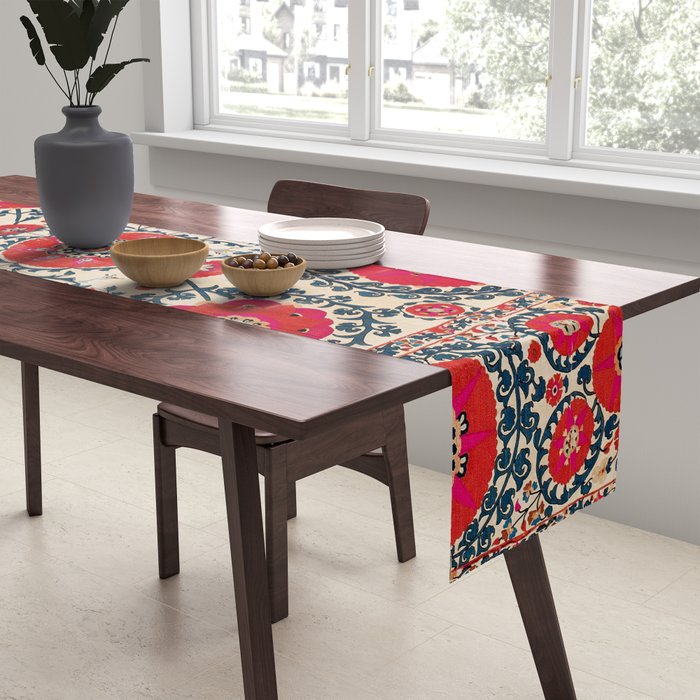 Shakhrisyabz Bokhara Uzbekistan Silk Embroidery Print Table Runner Gallery Image 2