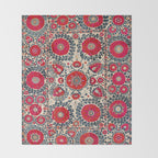Shakhrisyabz Bokhara Uzbekistan Silk Embroidery Print Throw Blanket Gallery Image 2