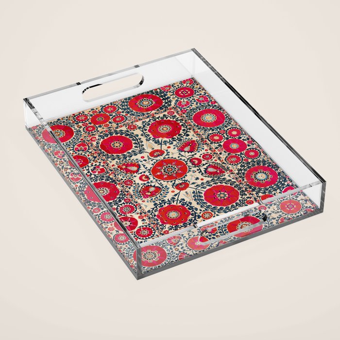Shakhrisyabz Bokhara Uzbekistan Silk Embroidery Print Acrylic Tray Gallery Image 1
