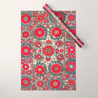 Shakhrisyabz Bokhara Uzbekistan Silk Embroidery Print Wrapping Paper Gallery Image 1