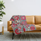 Shakhrisyabz Bokhara Uzbekistan Silk Embroidery Print Throw Blanket Gallery Image 1
