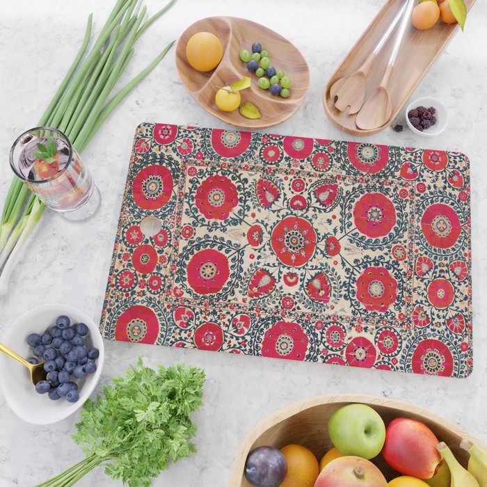 Shakhrisyabz Bokhara Uzbekistan Silk Embroidery Print Cutting Board Gallery Image 2