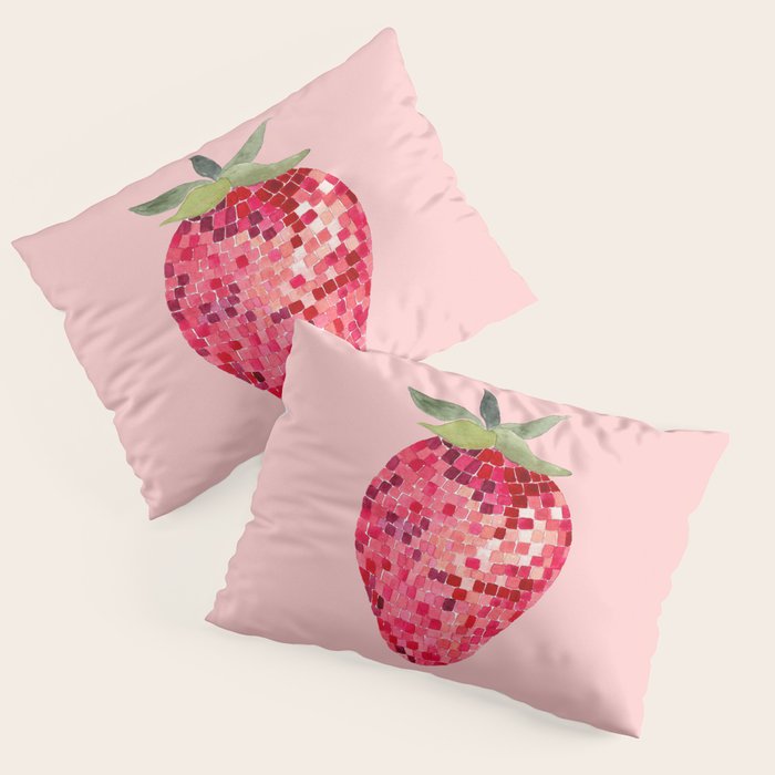 Disco Ball Strawberry Pillow Sham Gallery Image 1