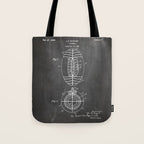 American Football Patent - Football Art - Black Chalkboard Tote Bag Gallery Image 1