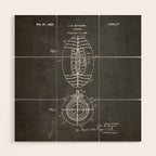 American Football Patent - Football Art - Black Chalkboard Wood Wall Art Gallery Image 1