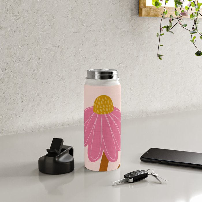 Woodland flower - pink Water Bottle Gallery Image 4