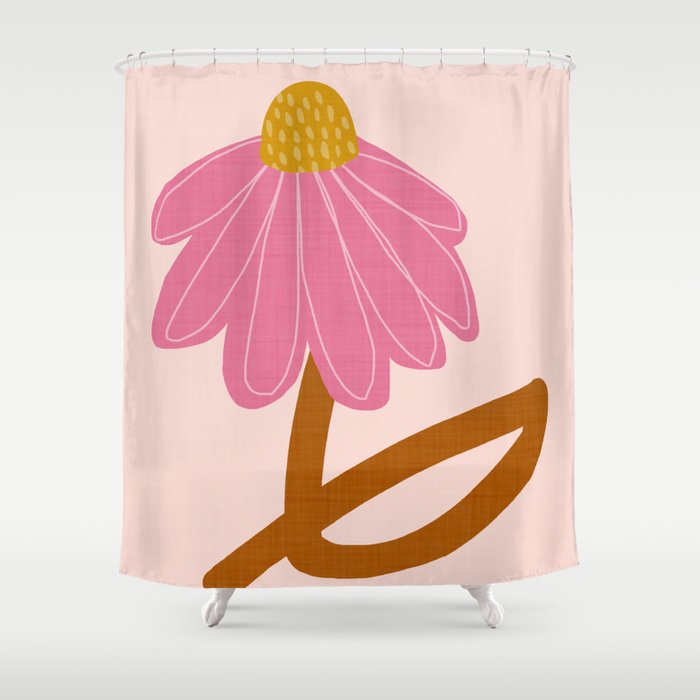 Woodland flower - pink Shower Curtain Gallery Image 1