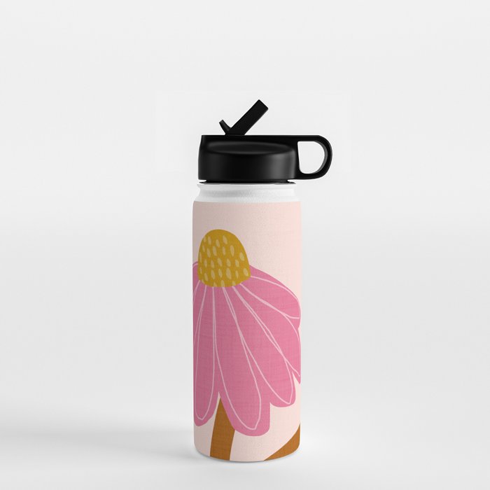 Woodland flower - pink Water Bottle Gallery Image 1