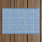 Imperfect but still happy - pencil drawn checkered pattern Outdoor Rug Gallery Image 1