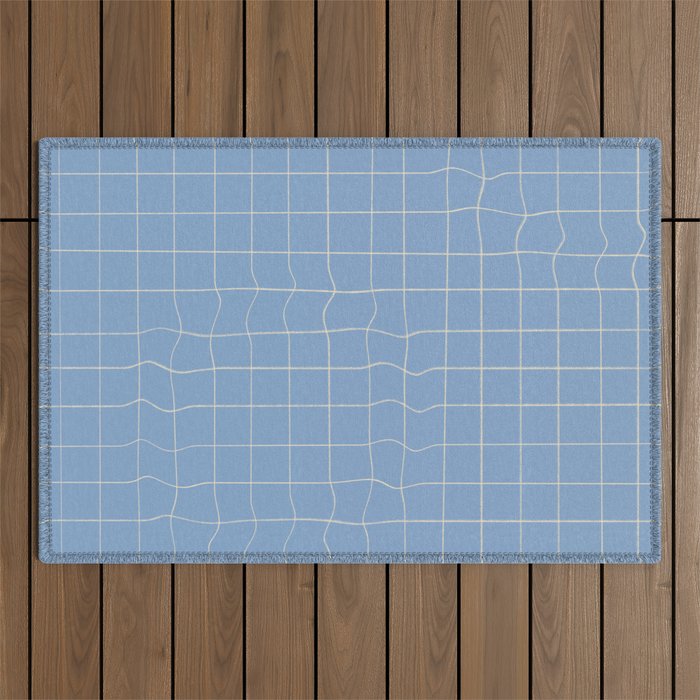 Imperfect but still happy - pencil drawn checkered pattern Outdoor Rug Gallery Image 1