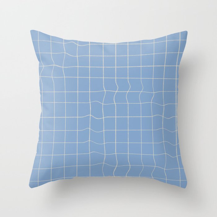 Imperfect but still happy - pencil drawn checkered pattern Throw Pillow Gallery Image 1
