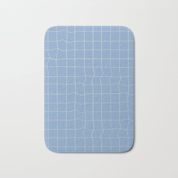 Imperfect but still happy - pencil drawn checkered pattern Bath Mat Gallery Image 1