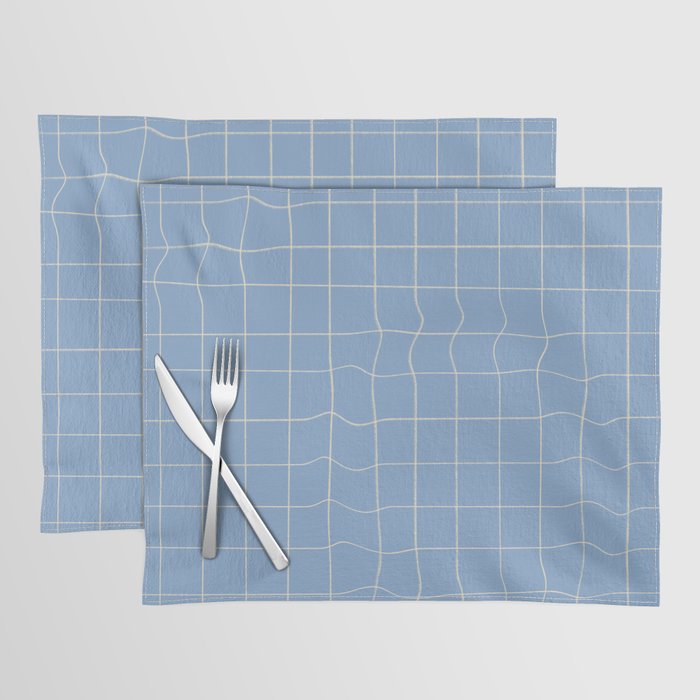 Imperfect but still happy - pencil drawn checkered pattern Placemat Gallery Image 1