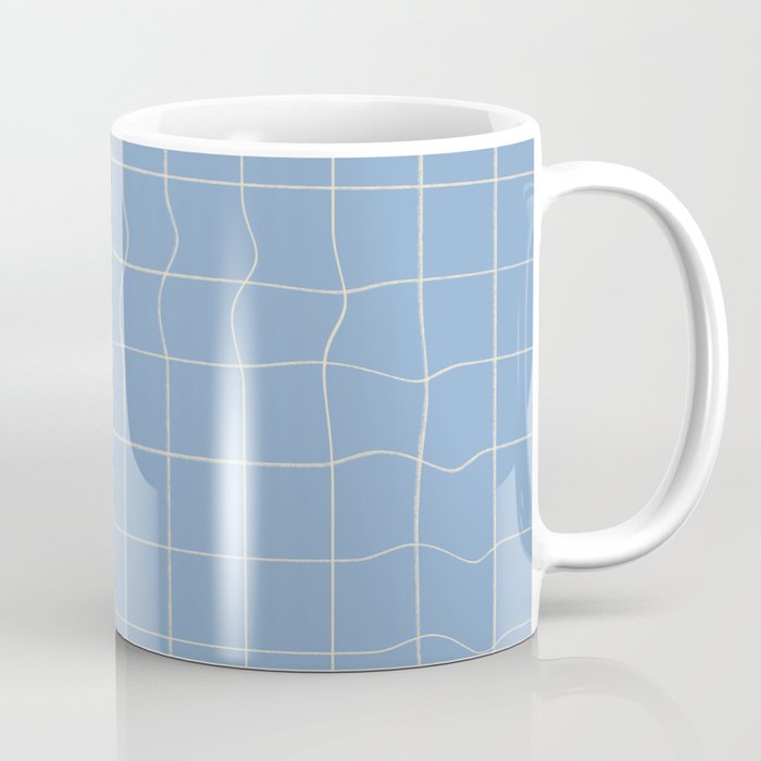Imperfect but still happy - pencil drawn checkered pattern Coffee Mug Gallery Image 1
