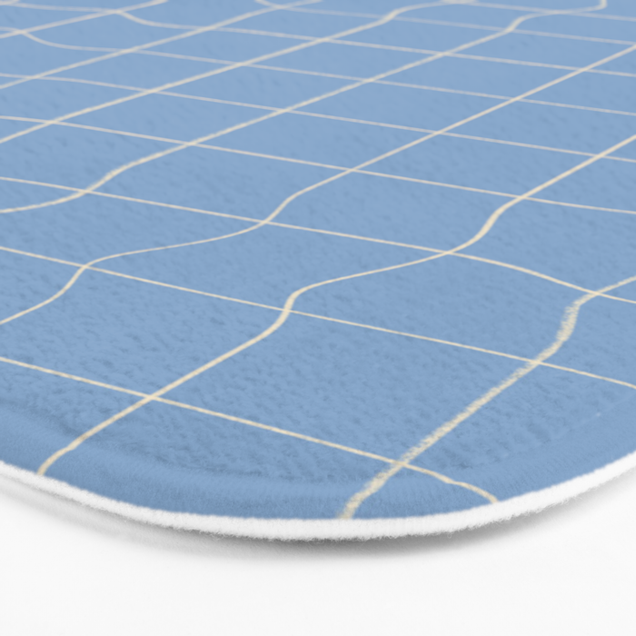 Imperfect but still happy - pencil drawn checkered pattern Bath Mat Gallery Image 3
