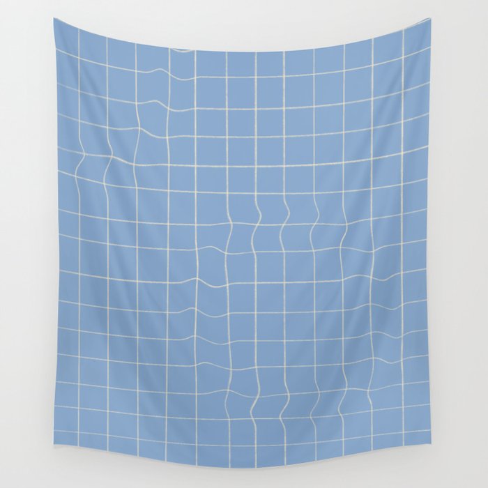Imperfect but still happy - pencil drawn checkered pattern Wall Tapestry Gallery Image 1