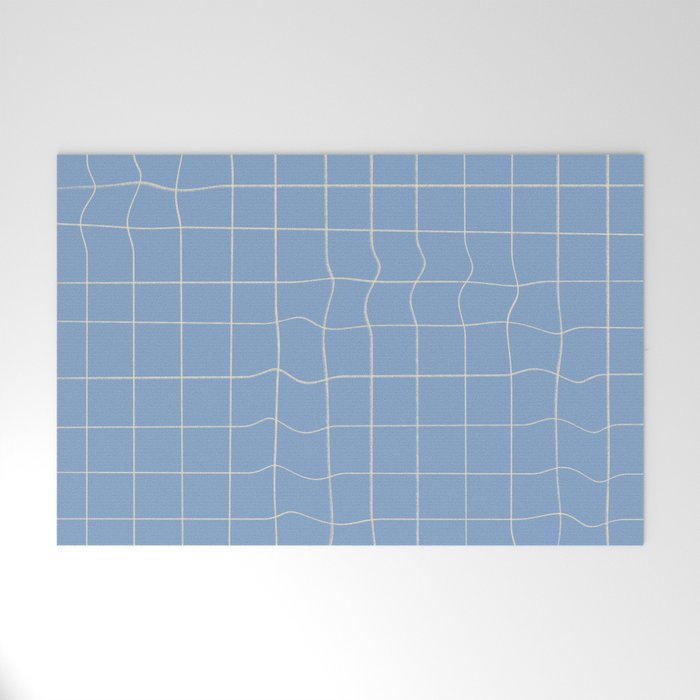 Imperfect but still happy - pencil drawn checkered pattern Welcome Mat Gallery Image 1