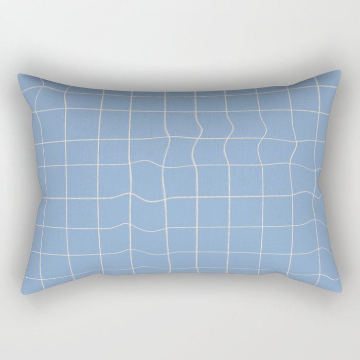 Imperfect but still happy - pencil drawn checkered pattern Rectangular Pillow Gallery Image 2