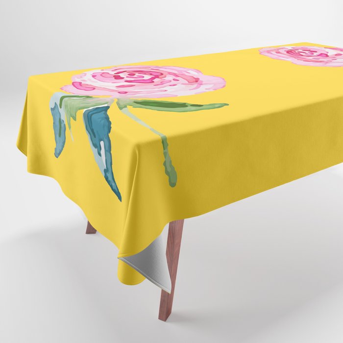 Watercolor Rose Tablecloth Gallery Image 1