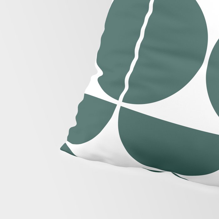 Mid Century Modern Geometric 04 Dark Green Pillow Sham Gallery Image 4