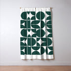 Mid Century Modern Geometric 04 Dark Green Window Curtain Gallery Image 3