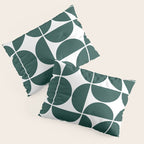 Mid Century Modern Geometric 04 Dark Green Pillow Sham Gallery Image 3