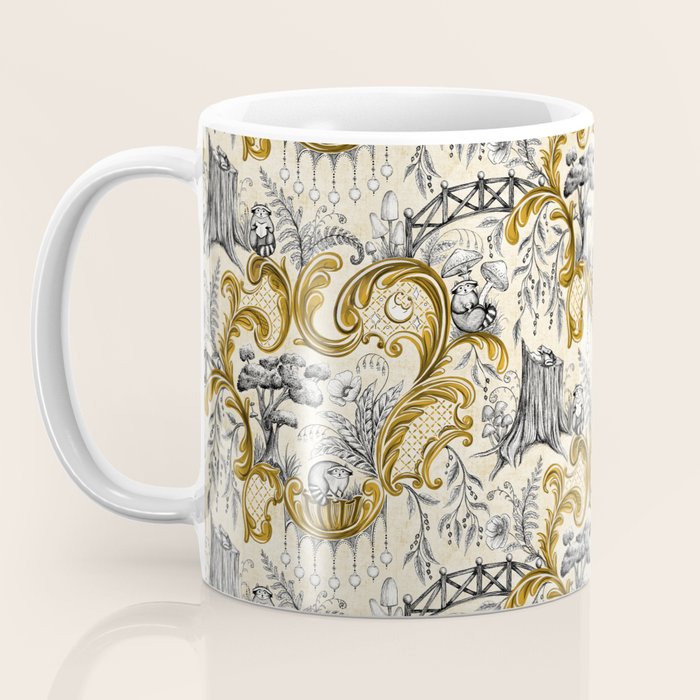 Rococo Raccoons - gold Coffee Mug Gallery Image 3