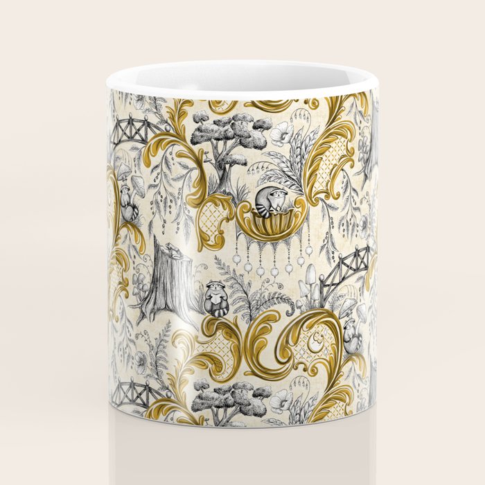 Rococo Raccoons - gold Coffee Mug Gallery Image 4