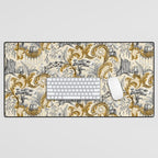 Rococo Raccoons - gold Desk Mat Gallery Image 1