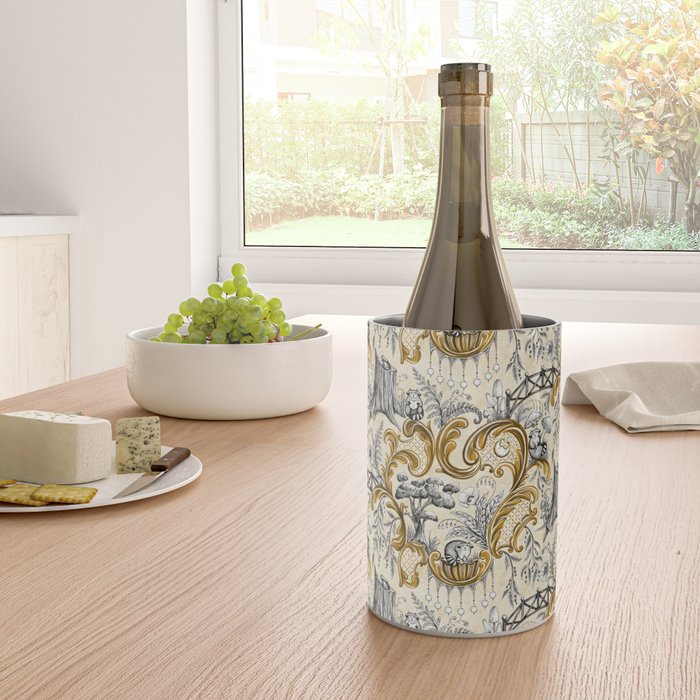 Rococo Raccoons - gold Wine Chiller Gallery Image 4