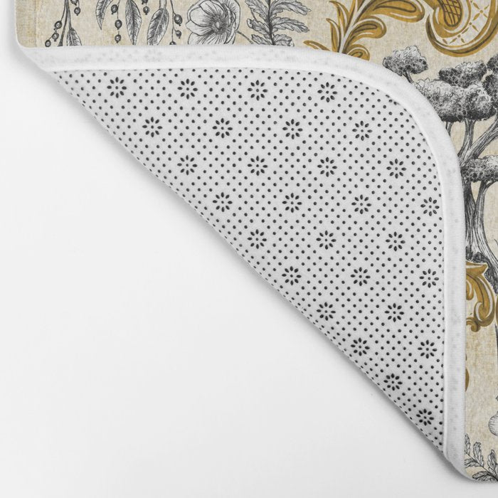 Rococo Raccoons - gold Bath Mat Gallery Image 2
