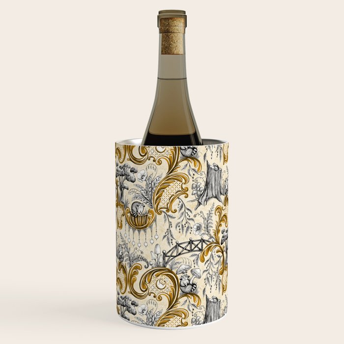 Rococo Raccoons - gold Wine Chiller Gallery Image 2