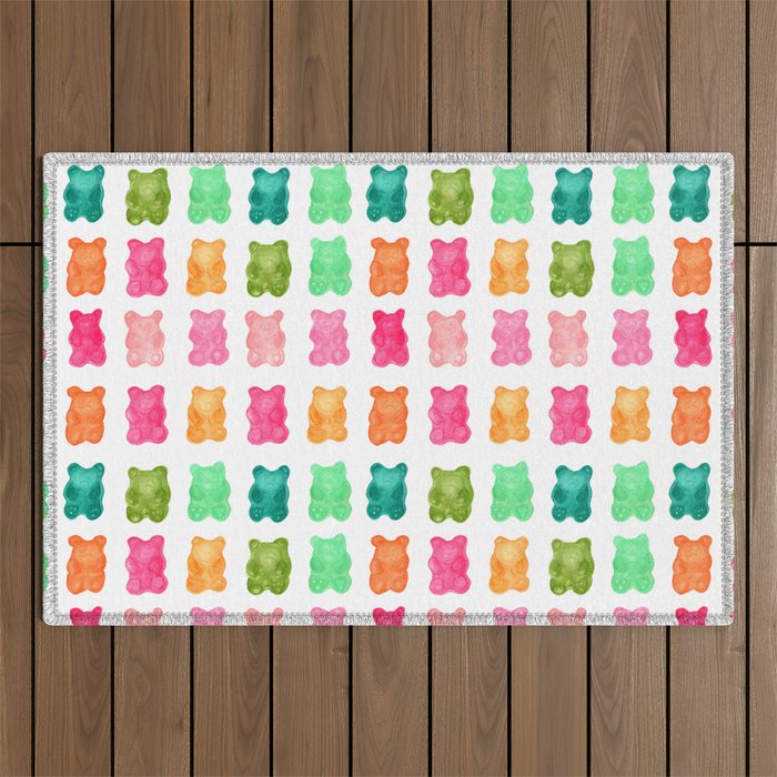 Gummy Bears Colorful Candy Outdoor Rug Gallery Image 1
