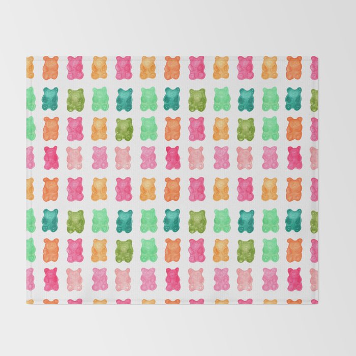 Gummy Bears Colorful Candy Throw Blanket Gallery Image 2