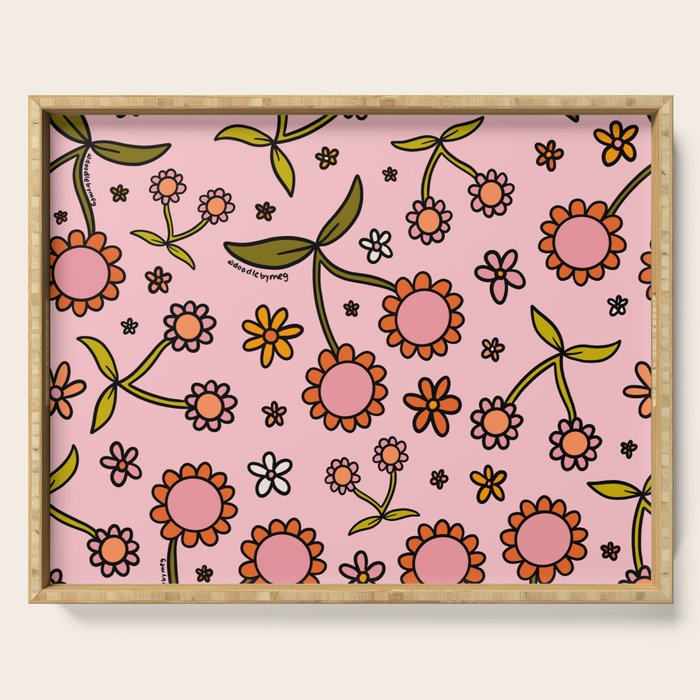 Cherry Flower Print Serving Tray Gallery Image 1