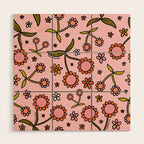 Cherry Flower Print Wood Wall Art Gallery Image 1